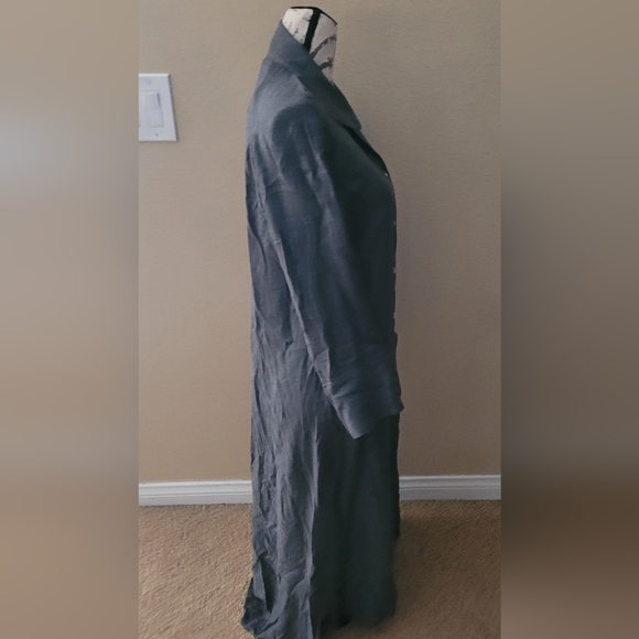 Zara Gray Long Button Down Shirt Dress - Picture 4 of 6